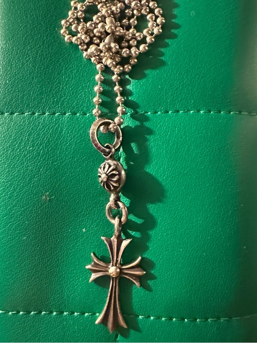 Chrome Hearts Silver Cross Pendant Necklace